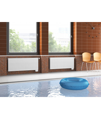 На фото Steel panel radiator Hi-Therm with bottom connection
